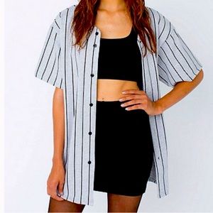 Thick Knit Baseball Button-up x American Apparel